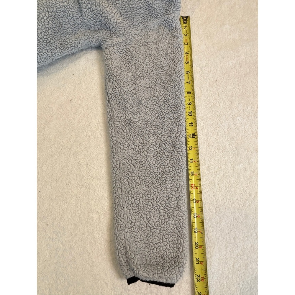 Victorias Secret PINK Teddy Fleece Jacket Gray Full Zip Sherpa Mock Neck Medium - Picture 5 of 5